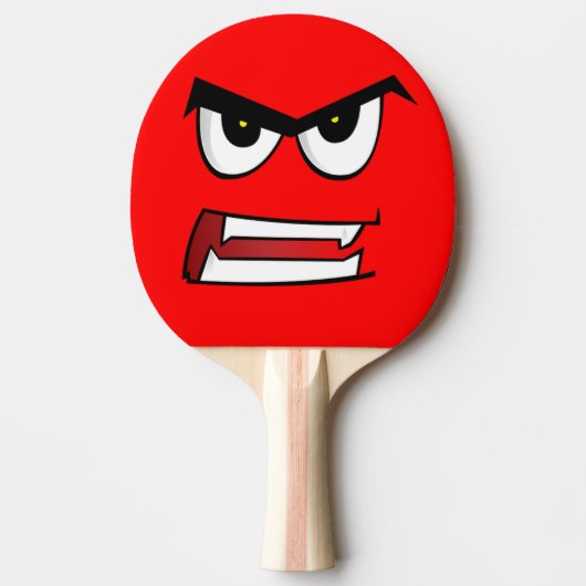Funny Face Red Wide Mouth Table Tennis Tafeltennisbatje (Voorkant)