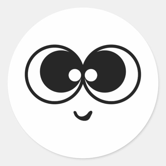 Funny Face Ronde Sticker (Voorkant)