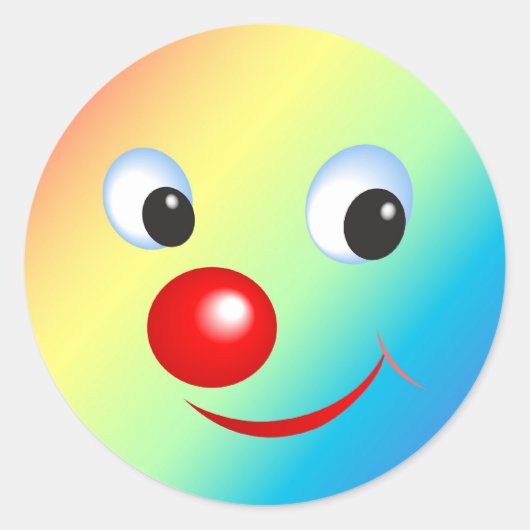 Funny Face Ronde Sticker (Voorkant)