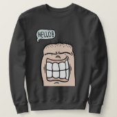 Funny face says hello big smile cartoon trui (Design voorkant)
