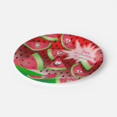 Funny Face Watermelon Design Papieren Bordje (Gekanteld)
