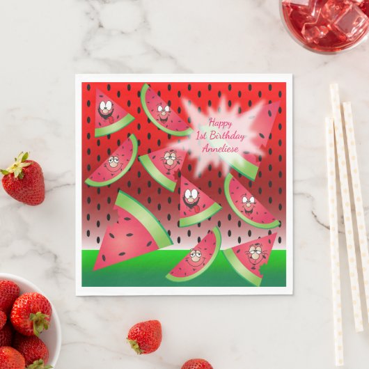 Funny Face Watermelon Design Servet (Insitu)