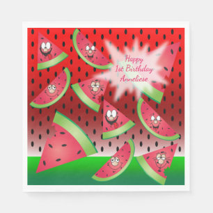 Funny Face Watermelon Design Servet