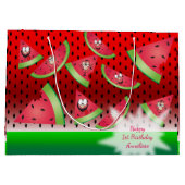 Funny Face Watermelon Kind Verjaardag Large Cadeautasje (Achterkant)