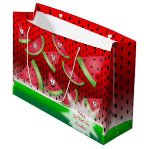 Funny Face Watermelon Kind Verjaardag Large Cadeautasje
