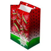 Funny Face Watermelon Kind Verjaardag Medium Cadeauzakje (Voorkant Gekanteld)