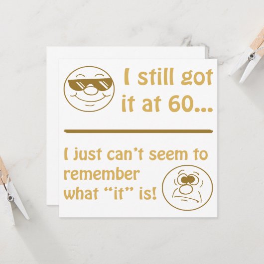 Funny Faces 60th Birthday Gag Gifts Kaart (Voorkant / Achterkant in situ)