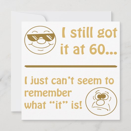 Funny Faces 60th Birthday Gag Gifts Kaart (Voorkant)