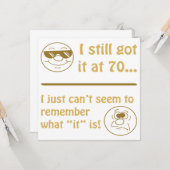 Funny Faces 70th Birthday Gag Gifts Kaart (Voorkant / Achterkant in situ)