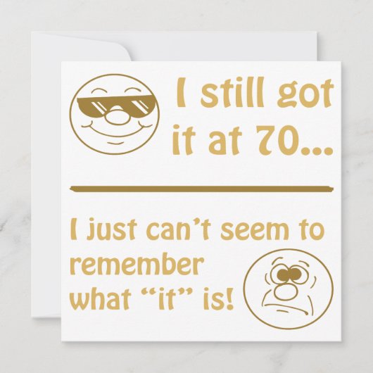 Funny Faces 70th Birthday Gag Gifts Kaart (Voorkant)