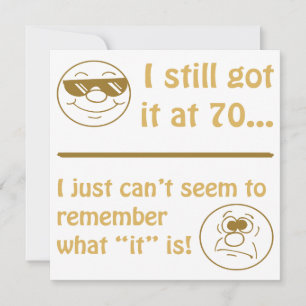 Funny Faces 70th Birthday Gag Gifts Kaart
