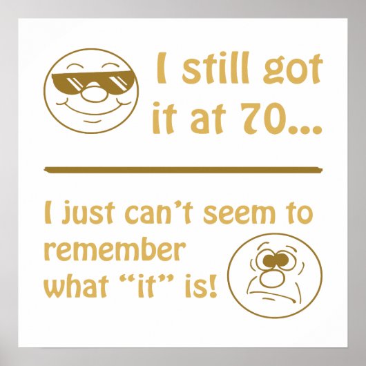 Funny Faces 70th Birthday Gag Gifts Poster (Voorkant)