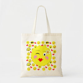 Funny Facing Emotional Cute Tote Bag