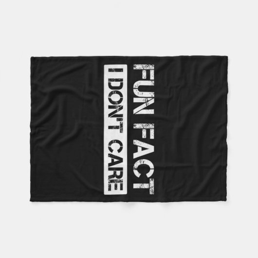 Funny Fact I Don't Care Motivational Quotes Premiu Fleece Deken (Voorkant (Horizontaal))