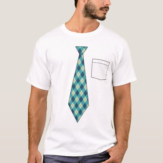 Funny Fake Argyle Necktie Shirt (Voorkant)