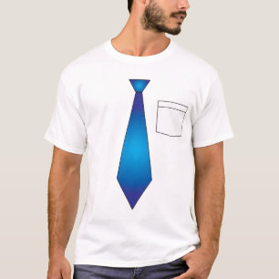 Funny Fake Blue Necktie Shirt