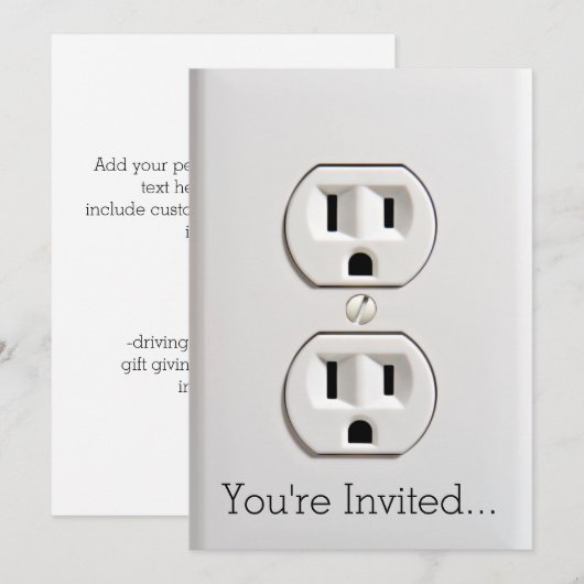 Funny Fake Electrical Outlet Kaart (Voorkant / Achterkant)