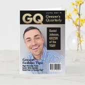 Funny Fake Geezers Magazine Hoesje Foto Kaart (Gele Bloem)