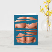 Funny Fake Muscles Fitness Model Chest Six Pack Ab Kaart (Gele Bloem)