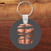 Funny Fake Muscles Fitness Model Chest Six Pack Ab Sleutelhanger (Voorkant)