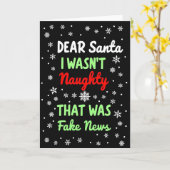 Funny Fake News Naughty List Christmas Card Kaart (Gele Bloem)