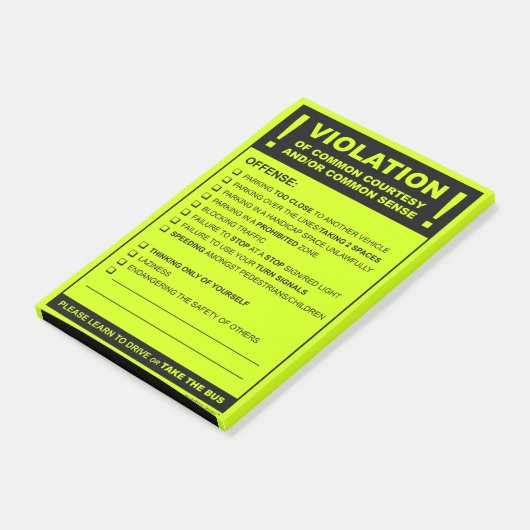 Funny Fake Parking Ticket Driving Citation Post-it® Notes (Schuin)