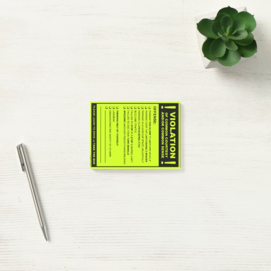 Funny Fake Parking Ticket Driving Citation Post-it® Notes (Kantoor)