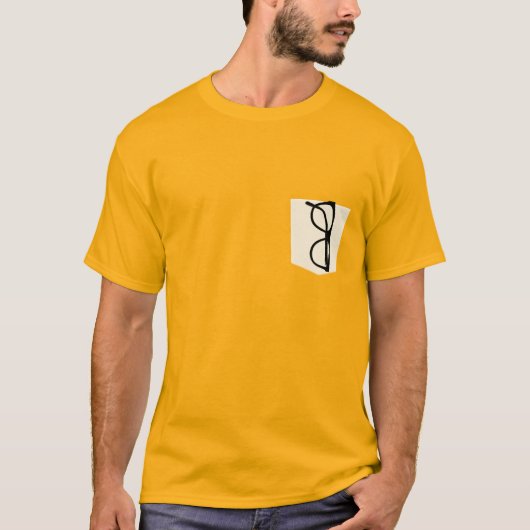 Funny Fake Pocket T-shirt met brillenglazen (Voorkant)