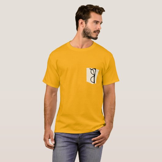 Funny Fake Pocket T-shirt met brillenglazen (Voorkant volledig)