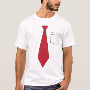 Funny Fake Red Necktie Shirt