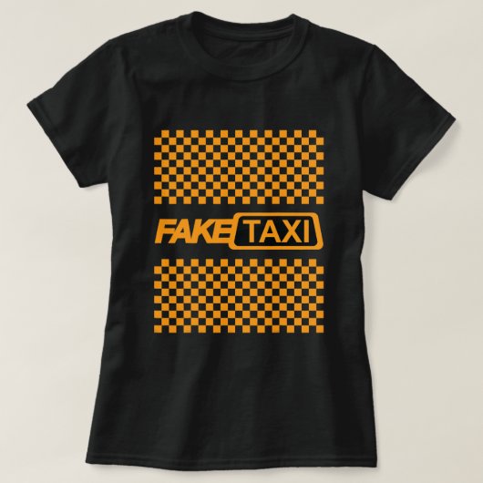 Funny Fake Taxi Yellow Cab Driver T-shirt (Design voorkant)