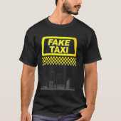 Funny Fake Taxi Yellow Cab Driver T-shirt (Voorkant)