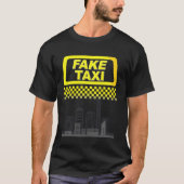 Funny Fake Taxi Yellow Cab Driver T-shirt (Voorkant)