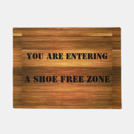 Funny Fake Wood Shoe Free Zone door Mat