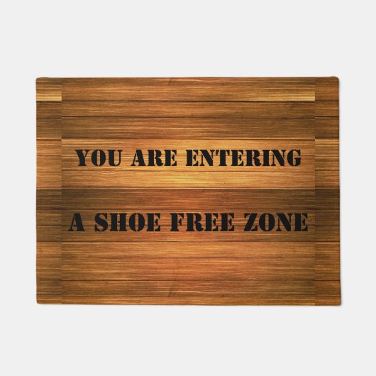 Funny Fake Wood Shoe Free Zone door Mat (Voorkant)