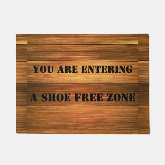 Funny Fake Wood Shoe Free Zone door Mat (Voorkant)