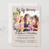 Funny Fall Wine Tasting Woman's 40th Birthday Invi Kaart (Voorkant)