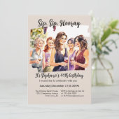 Funny Fall Wine Tasting Woman's 40th Birthday Invi Kaart (Staand voorkant)