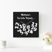 Funny Fallen Numbers ik ben te laat. Vierkante Klok (Huis)