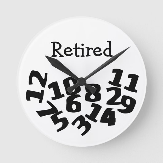 Funny Fallen Numbers Ronde Klok (Voorkant)