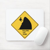 Funny Falling Cat Zone Sign Muismat (Met muis)