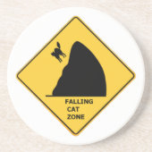 Funny Falling Cat Zone Sign Onderzetter (Voorkant)
