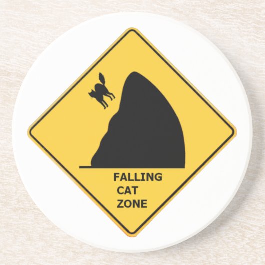 Funny Falling Cat Zone Sign Onderzetter (Voorkant)