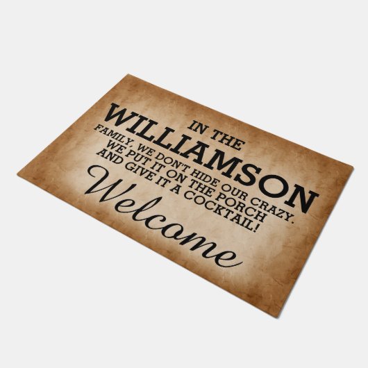 Funny Familienaam Deurmat (Schuin)
