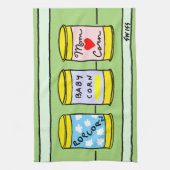 Funny Family Cartoon New Parents Kitchen Towel Theedoek (Verticaal)