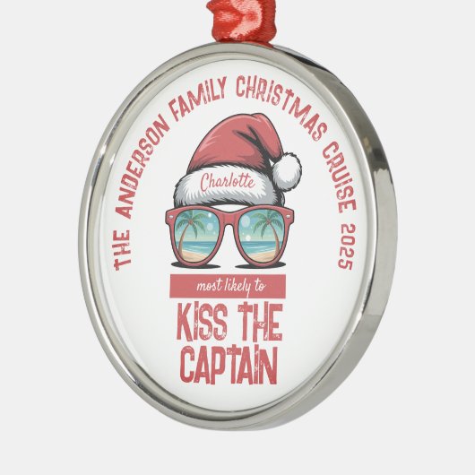 Funny Family Christmas Cruise Metalen Ornament (Links)
