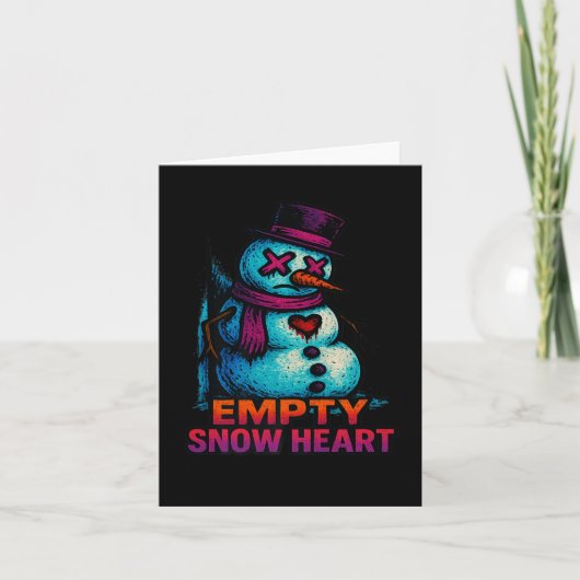 Funny Family Christmas Empty Snow Heart Snowman Pr Kaart (Voorkant)