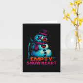 Funny Family Christmas Empty Snow Heart Snowman Pr Kaart (Gele Bloem)