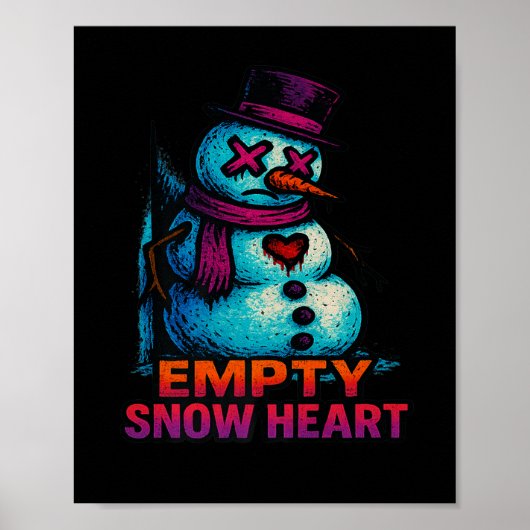 Funny Family Christmas Empty Snow Heart Snowman Pr Poster (Voorkant)