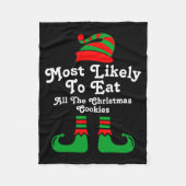 Funny Family Christmas Most Likely To Elf Fleece Deken (Voorkant)